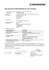 Declaration of Performance Coils and sheets RHEINZINK-PRISMO brushed white+ with EN 14783