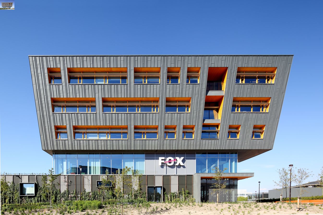 FOX Vakanties, Netherlands, C2C certified, Façade: RHEINZINK-prePATINA graphite-grey, angled standing seam technique