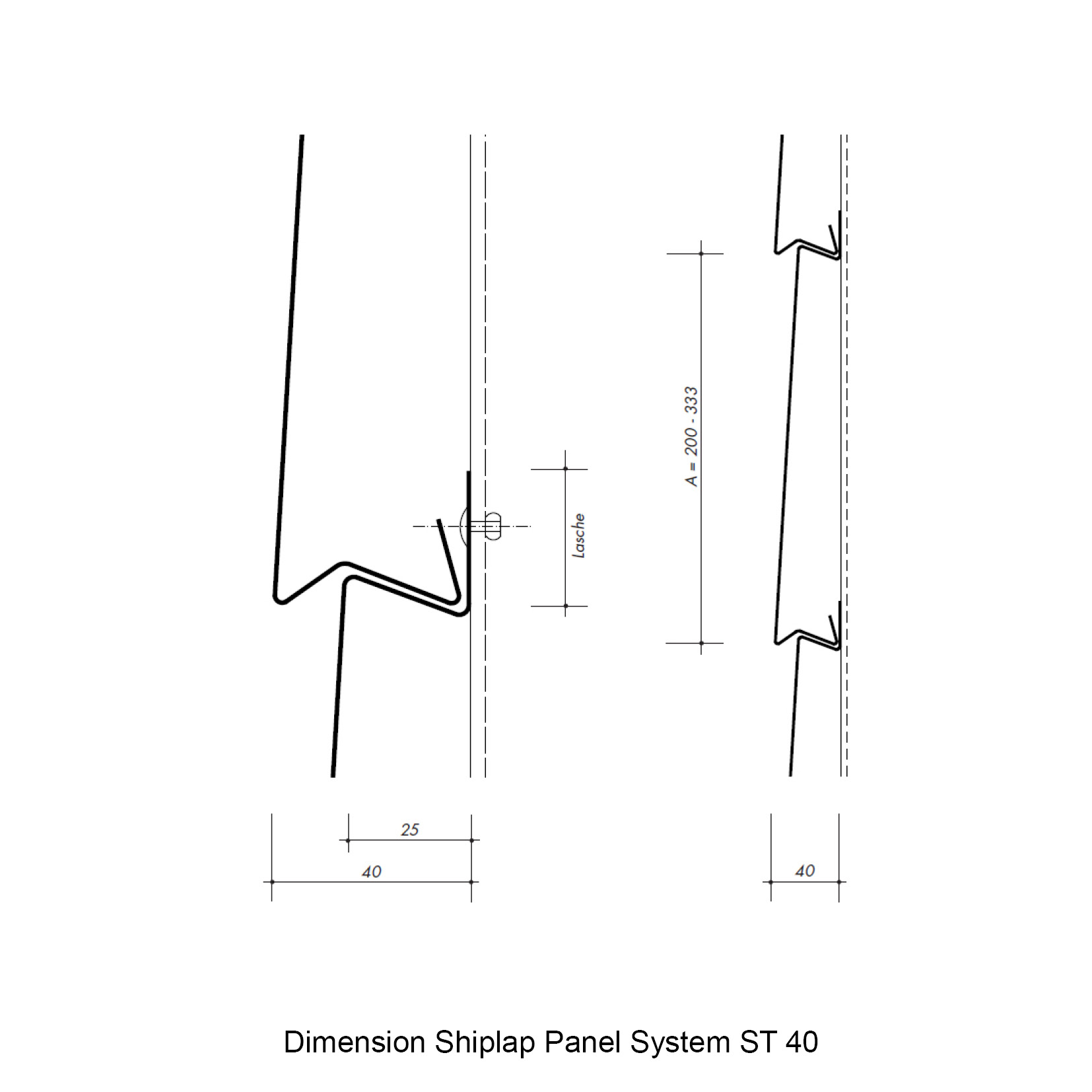 facade shiplap panel measures drawing